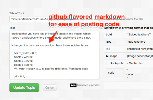 github flavored markdown